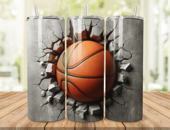 Basketball in Wall Tumbler