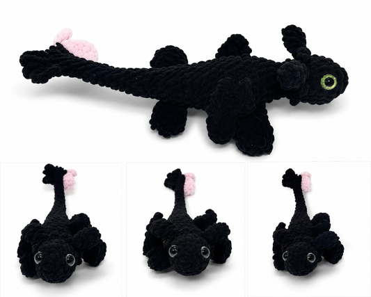 Night Fury-Inspired Plush Dragon